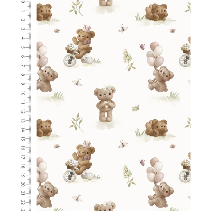 Flannel Digital Little Teddy Bears 6134