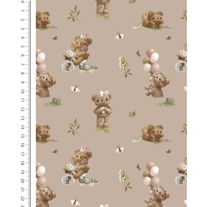 Flannel Digital Little Teddy Bears 6134