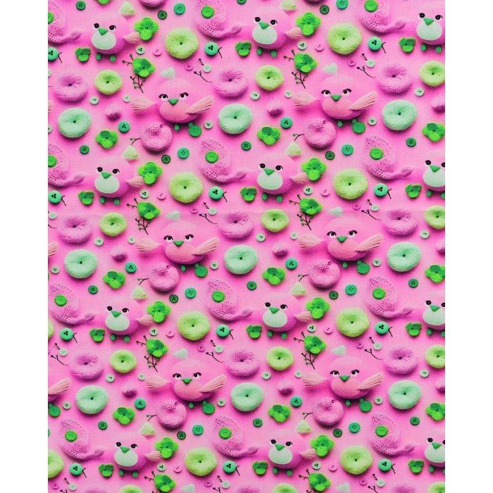 Poplin 3D Cute Birds 5819