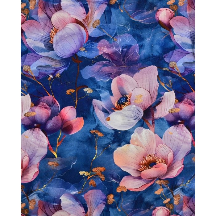 Bamboo Jersey Digital Poppy Flower 5877