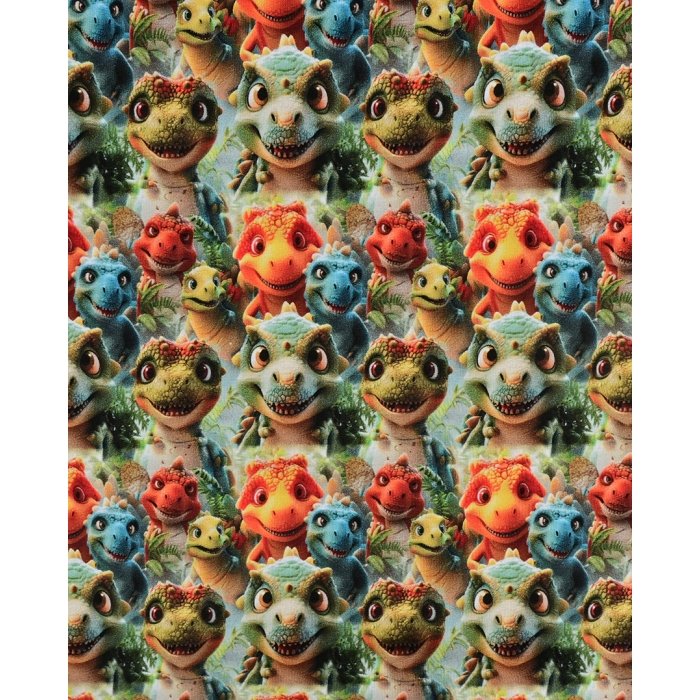 French Terry Digital Dinosaur 5945