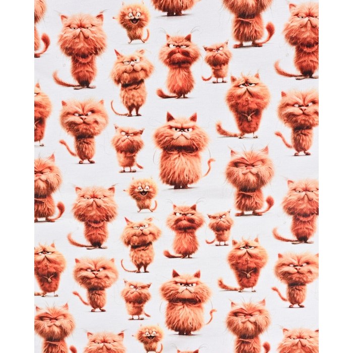 French Terry Digital Red Cat 5946