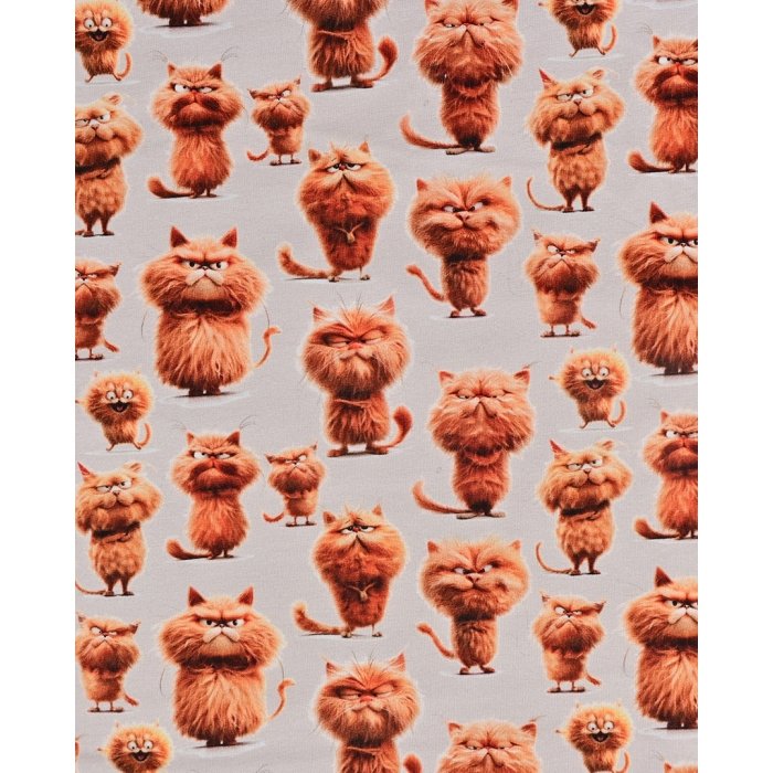 French Terry Digital Red Cat 5946