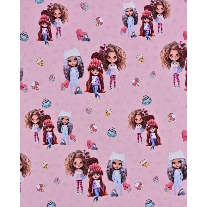 French Terry Digital Girls Doll 5943