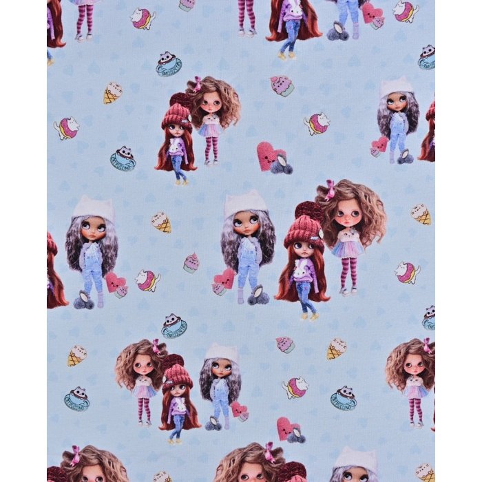 French Terry Digital Girls Doll 5943