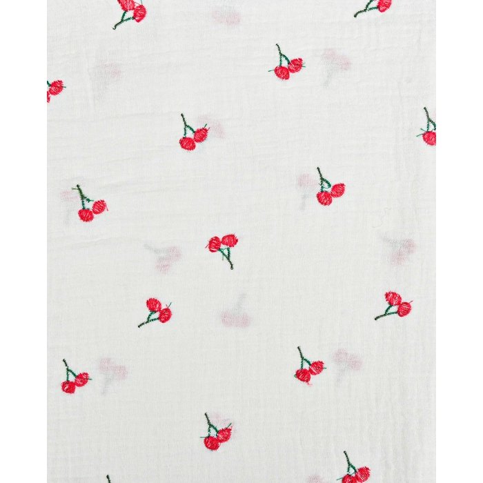 Double Gauze Embroidery Cherry 6057