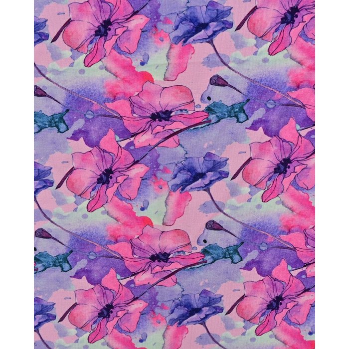 Bamboo Jersey Digital Colourful Flowers 5954