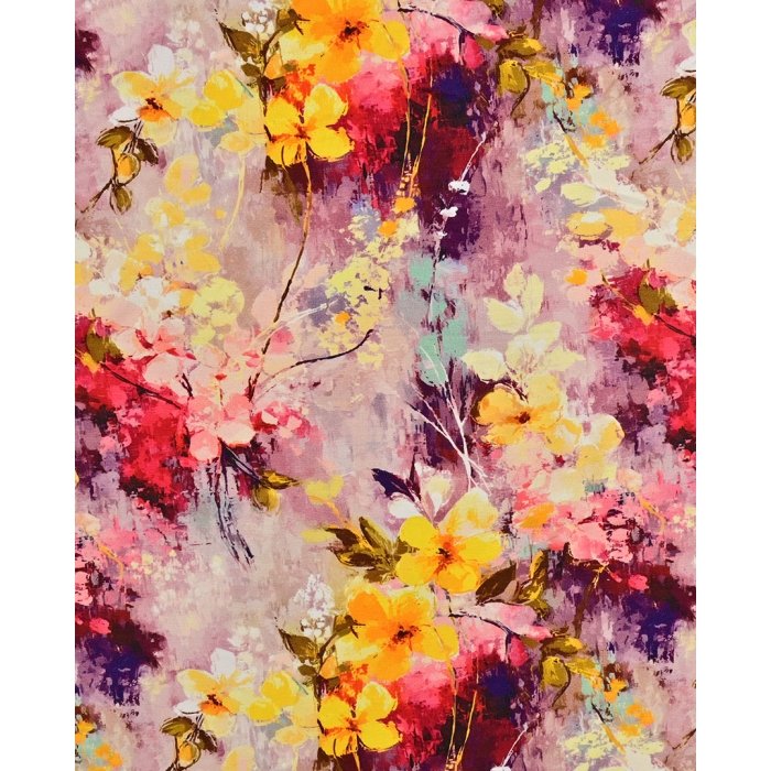 Bamboo Jersey Digital Flowers 5949