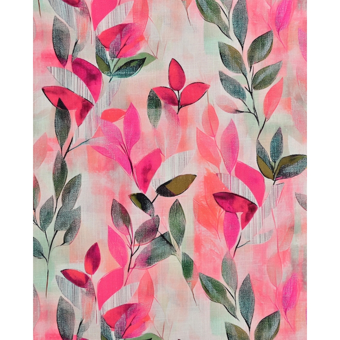 Viscose Linen Digital Leaves 6064