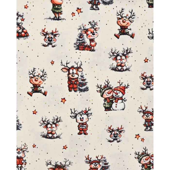 Poplin Digital Christmas Reindeer 6130