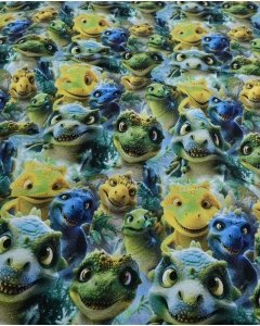 French Terry Digital Dinosaur 5945