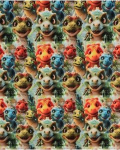 French Terry Digital Dinosaur 5945