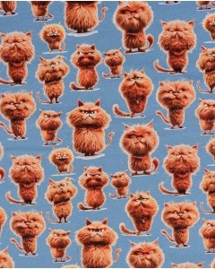 French Terry Digital Red Cat 5946