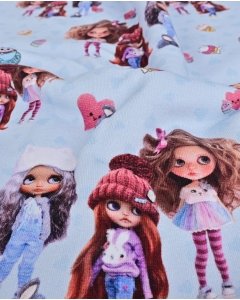 French Terry Digital Girls Doll 5943