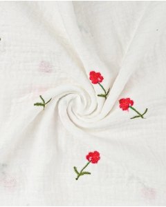 Double Gauze Embroidery Flower 6057