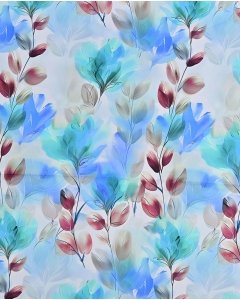 Cotton Stretch Satin Leaves 5982