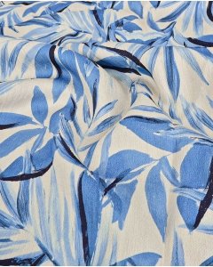 Viscose Crepe Digital Leaves 5988