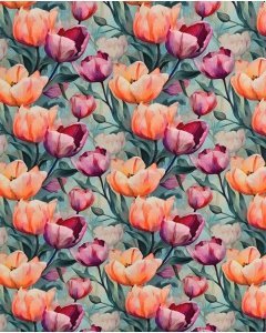 Bamboo Jersey Digital Flowers 5955