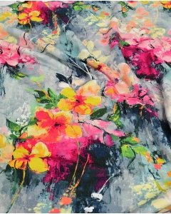 Bamboo Jersey Digital Flowers 5949