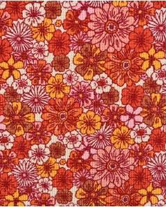 Waffle jersey toff retro flowers 5262