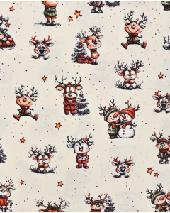 Poplin Digital Christmas Reindeer 6130