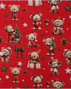 Poplin Digital Christmas Bear 6129
