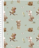 Flannel Digital Little Teddy Bears 6134