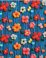 Poplin 3D Knitted Flowers 5828