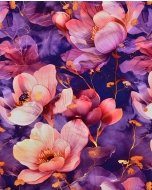 Bamboo Jersey Digital Poppy Flower 5877