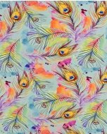 Bamboo Jersey Digital Peacock Feathers 5956