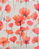 Ramie Linen Digital Poppy Flower 6069