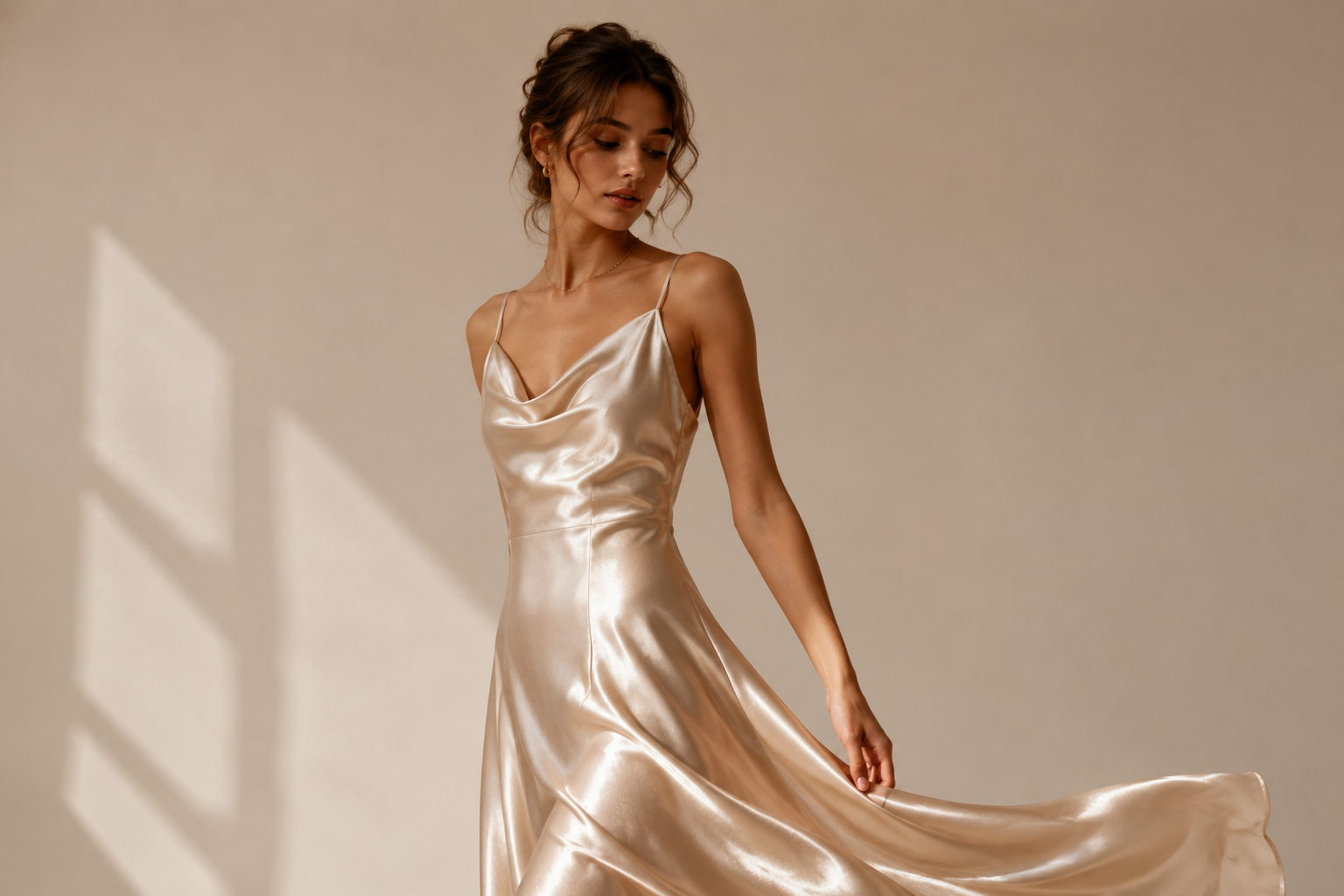 Kleid aus fließendem Stoff