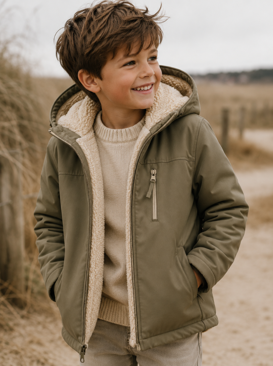 Jacke aus warmem, robustem Stoff