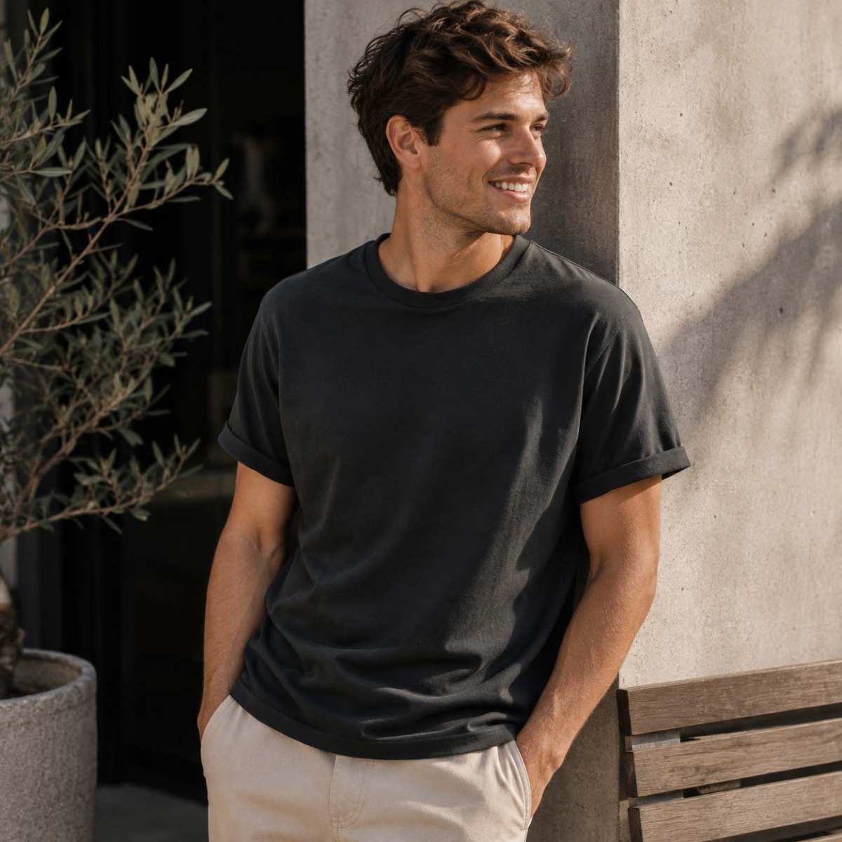 T-Shirt und Top aus weichem, elastischem Stoff